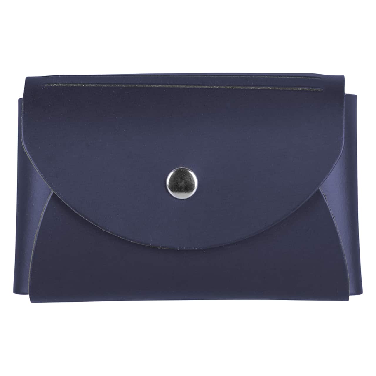 JAM Paper Italian Leather Business Card Holder Case with Round Flap